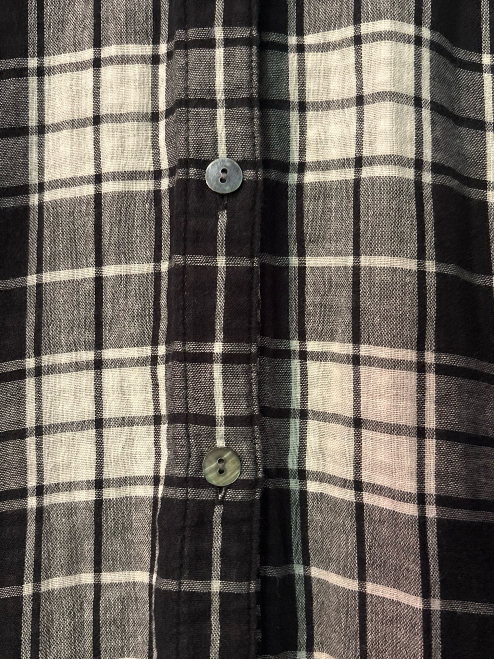 J. Jill Tunic Shirt Button Up Long Sleeve Black/White Plaid Women’s Sz L - Picture 4 of 9